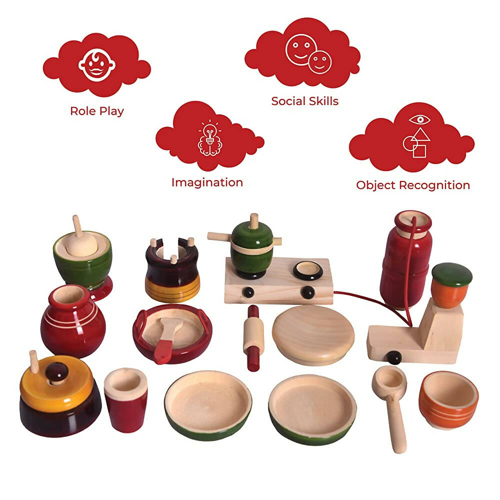 Desi Toys Wooden Kitchen Pretend Playset - Distacart