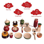 Thumbnail for Desi Toys Wooden Kitchen Pretend Playset - Distacart