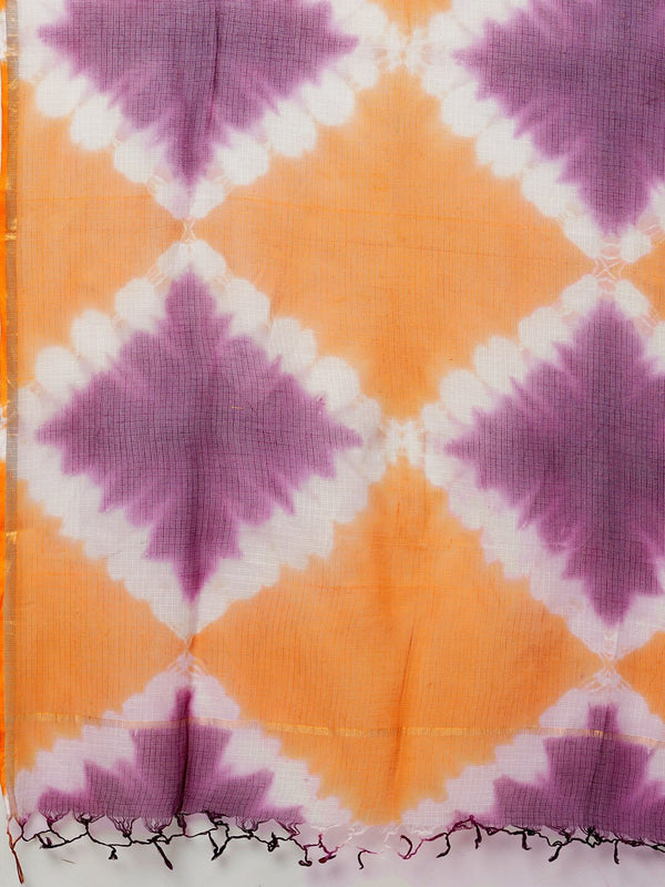 Kalini Tie & Dye Printed Regular Kurta with Trousers & Dupatta - Distacart