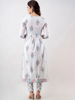 Thumbnail for Kalini Women Floral Printed Gotta Patti Kurta With Trousers - Distacart