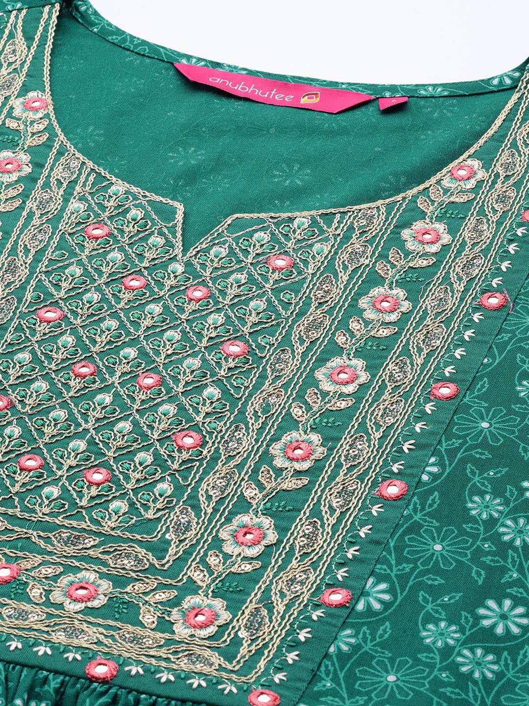 Anubhutee Floral Embroidered Regular Kurta With Trousers & Dupatta - Distacart