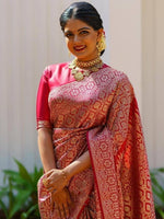 Thumbnail for Kalini Ethnic Motifs Woven Design Zari Saree - Distacart