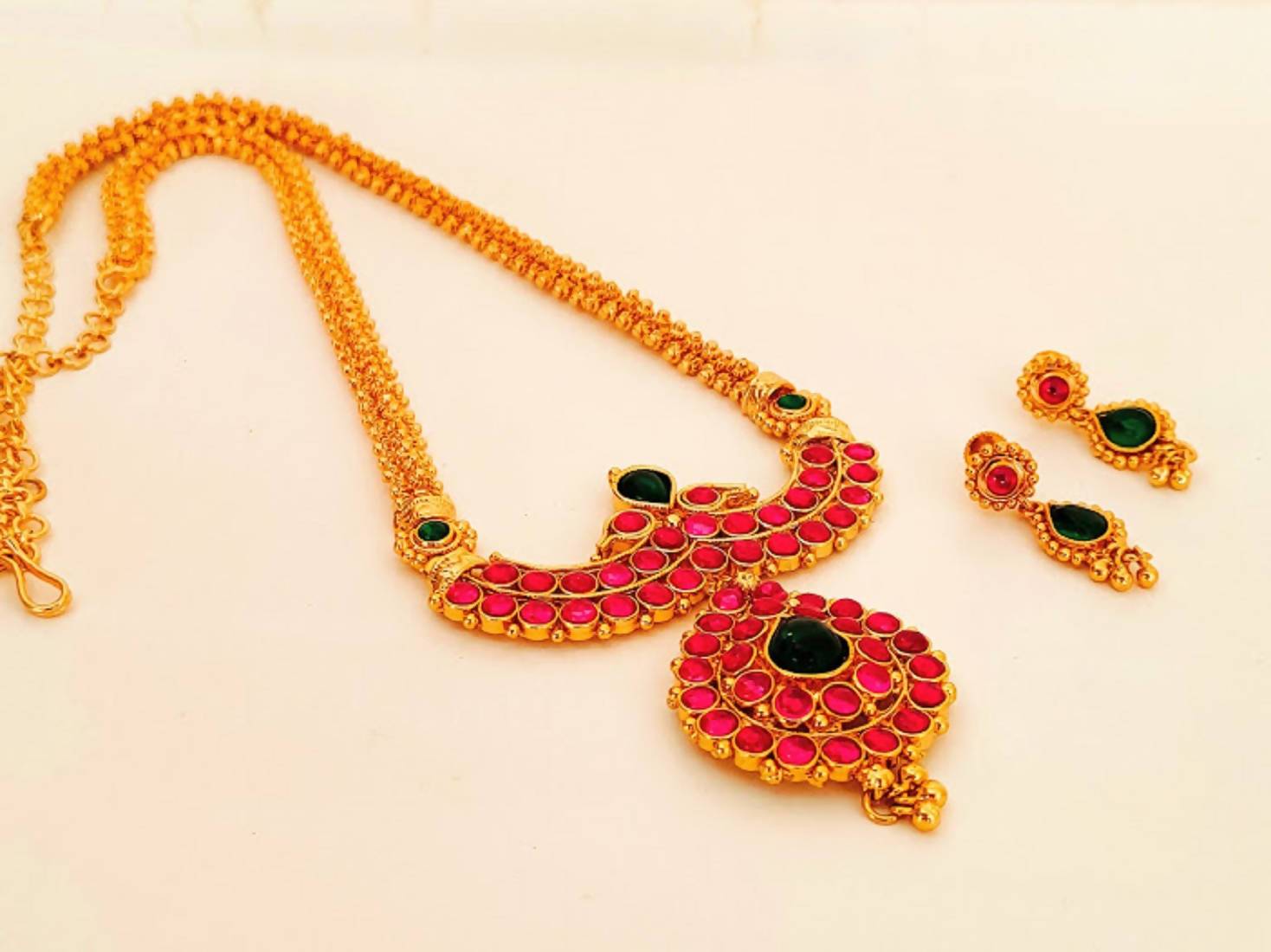 Gold Plated Kemp Long Necklace Set