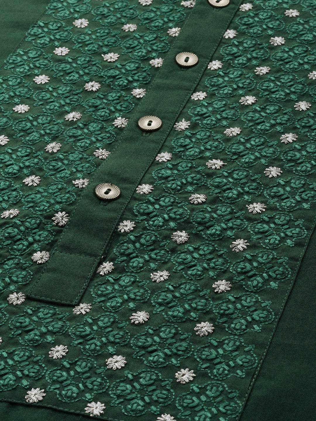 House of Pataudi Men Pure Cotton Ethnic Motifs Embroidered Jashn Kurta - Distacart