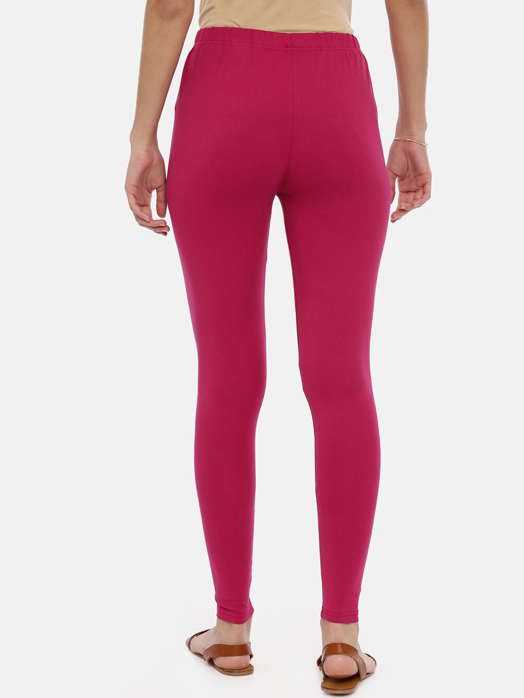 Souchii Magenta Solid Slim-Fit Ankle-Length Leggings - Distacart