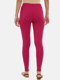Thumbnail for Souchii Magenta Solid Slim-Fit Ankle-Length Leggings - Distacart