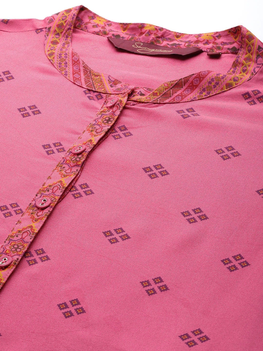 Sangria Ethnic Motifs Print Kurta - Distacart