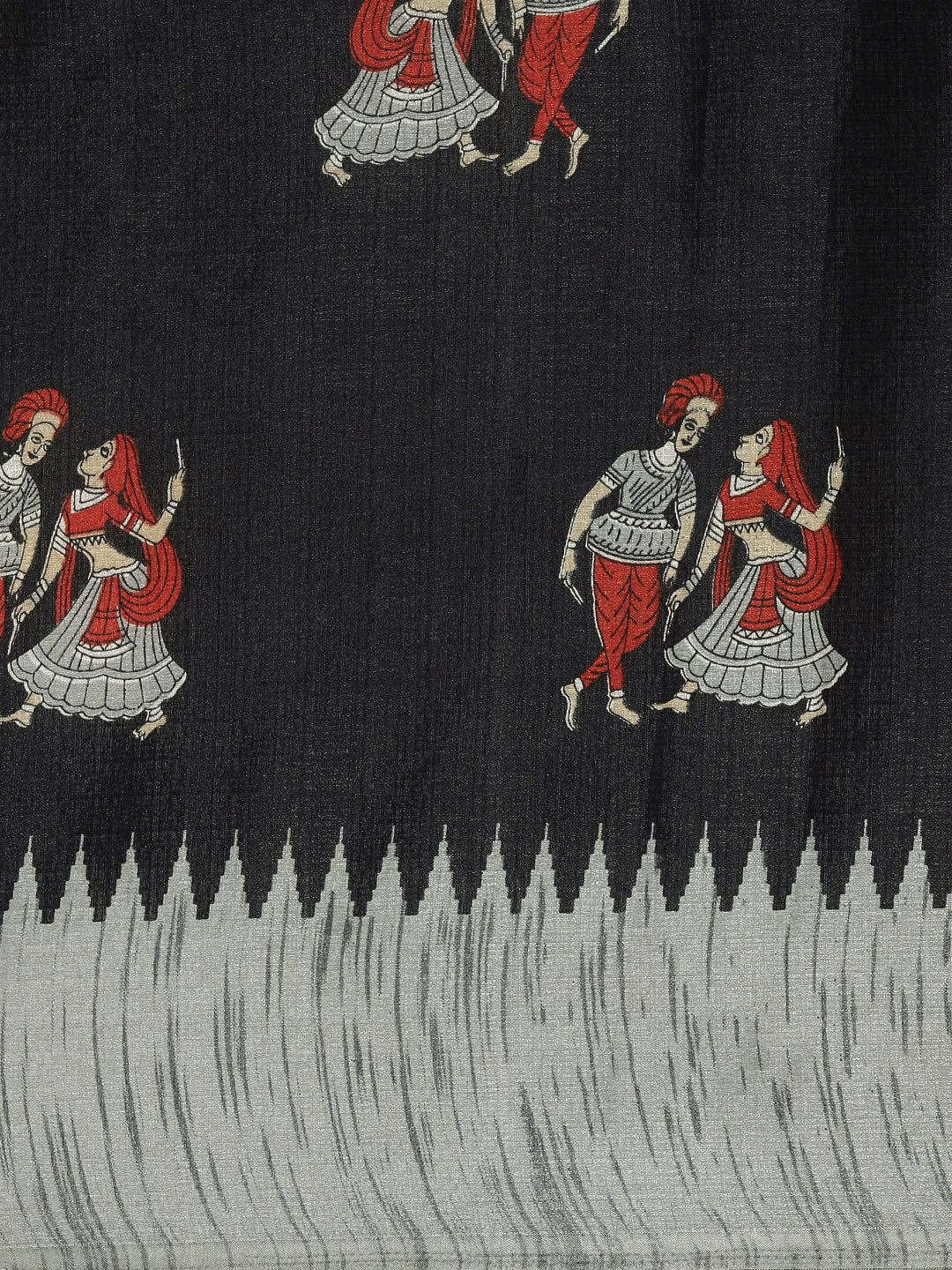 Kalini Black Warli Art Silk Khadi Saree - Distacart