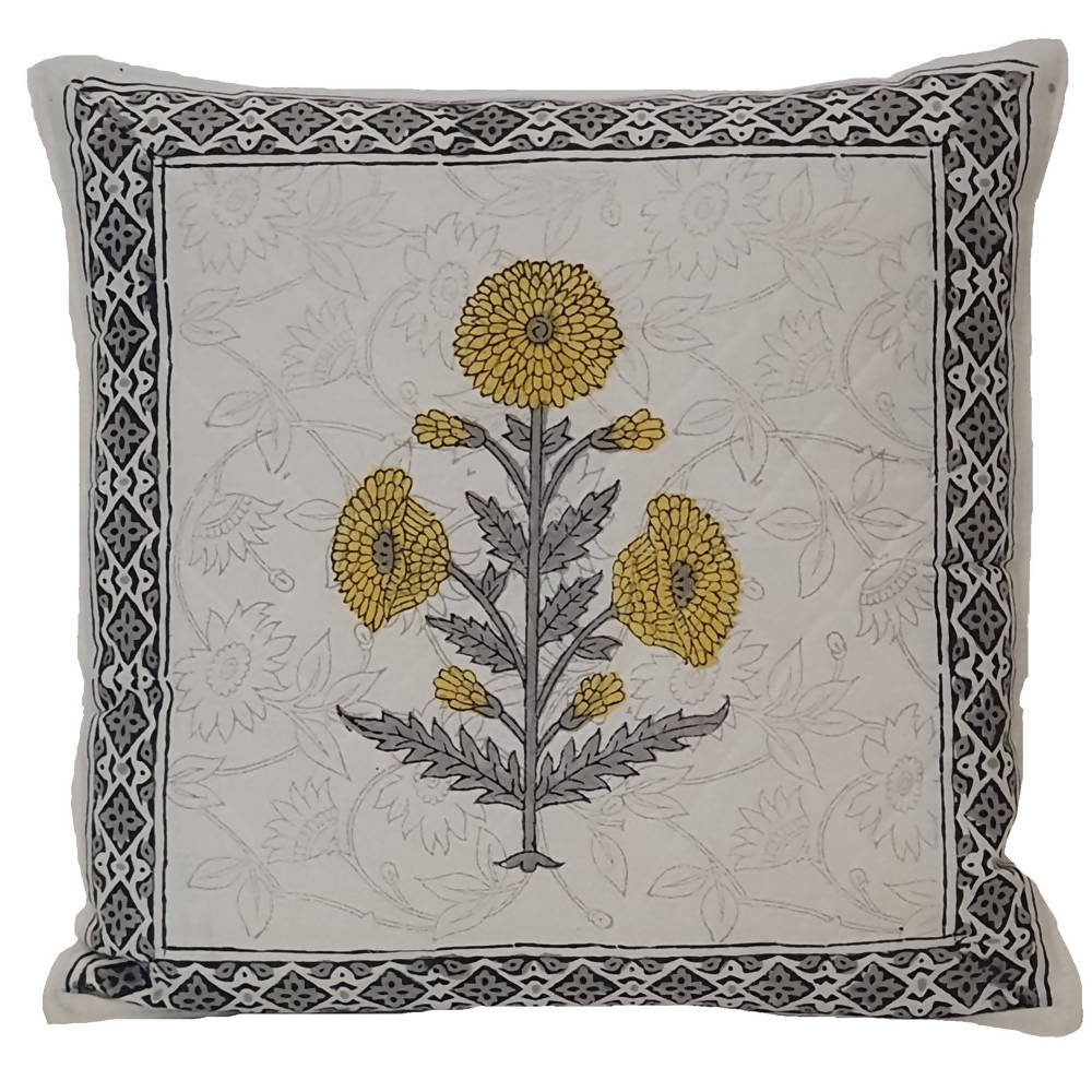 The Decor Nook Yellow Sunflower Print Cushion Cover online