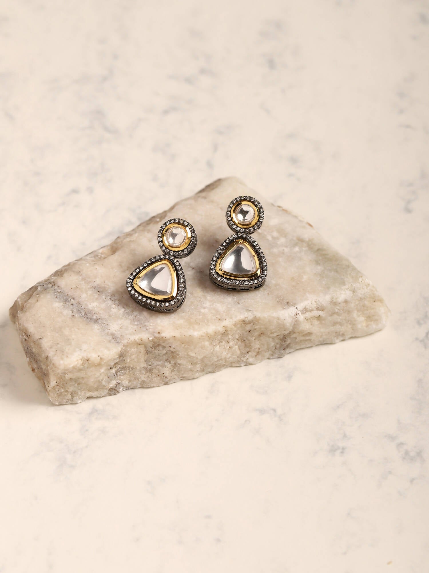Silver-Plated Contemporary Drop Earrings - Ruby Raang - Distacart