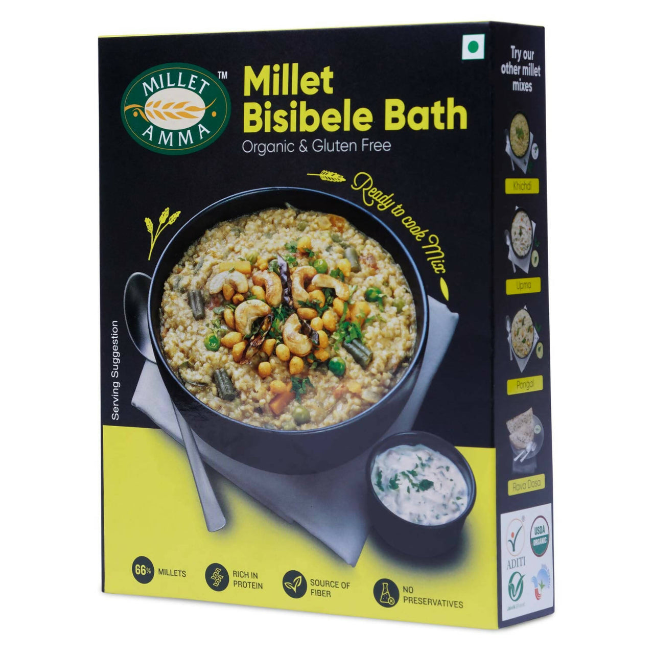 Millet Amma Organic Millet Bisibele Bath Mix - Distacart