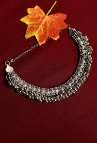 Thumbnail for Tehzeeb Creations Oxidised Silver Colour Anklet With Ghunghru