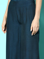 Thumbnail for Sangria Women Floral Yoke Design Regular Kurta with Palazzos & With Dupatta - Distacart