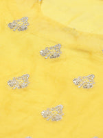 Thumbnail for Biba Women Yellow & Silver Woven Design Layered Straight Kurta - Distacart
