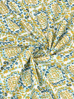 Thumbnail for BELLA CASA Green & Blue Ethnic Motifs Cotton 180 TC King Bedsheet With 2 Pillow Covers - Distacart