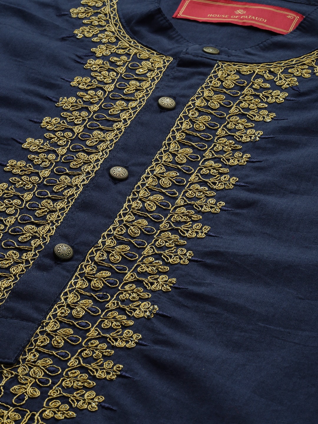 House of Pataudi Men Pure Cotton Yoke Design Jashn Kurta - Distacart