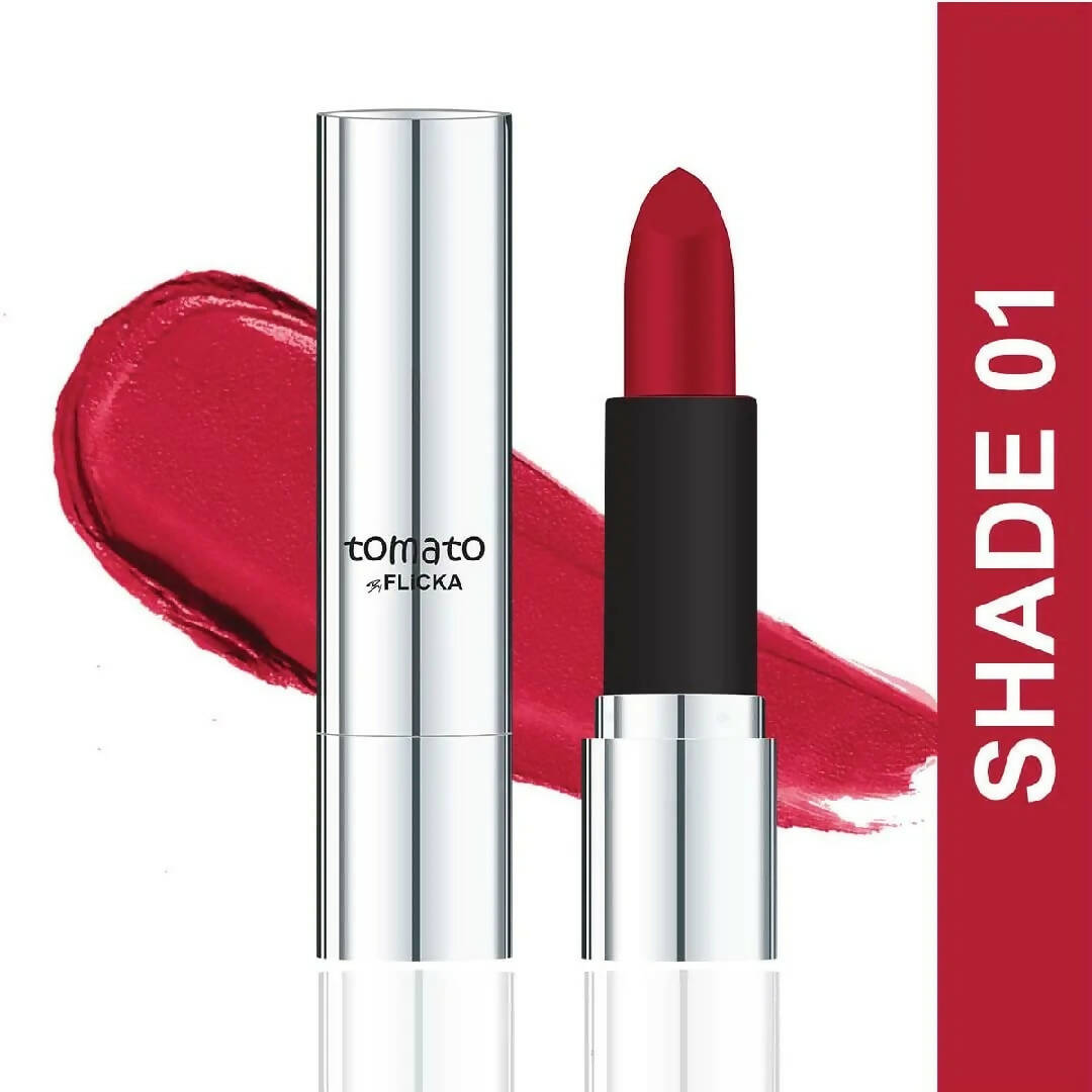 FLiCKA Tomato Red Matte Finish Lipstick Shade 01 - Distacart
