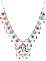 Thumbnail for Cardinal Multi-Colored Heart Oxidised Long Jewellery Set - Distacart