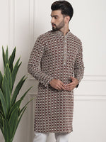 Thumbnail for Sojanya Geometric Embroidered Mandarin Collar Kurta - Distacart