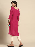 Thumbnail for Sangria Geometric Yoke Design Thread Work Kurta - Distacart