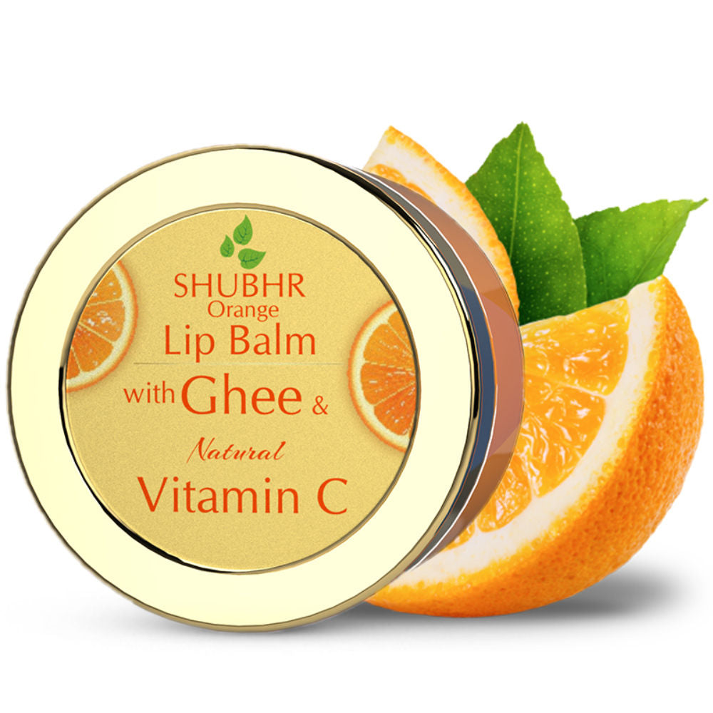 Blue Nectar Shubhr Orange Lip Balm with Ghee & Natural Vitamin C 15 gm