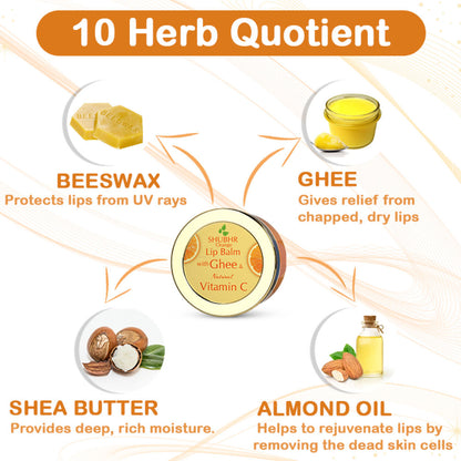 Shubhr Orange Lip Balm with Ghee & Natural Vitamin C