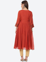 Thumbnail for Biba Women Orange Solid Yoke Design Anarkali Kurta - Distacart