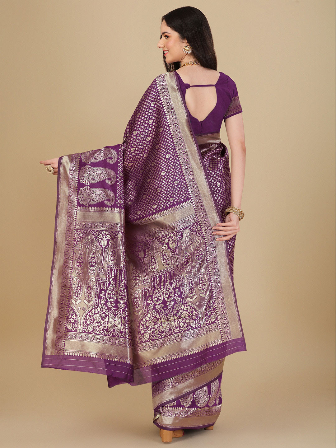 Kalini Ethnic Motif Woven Design Zari Art Silk Banarasi Saree - Distacart