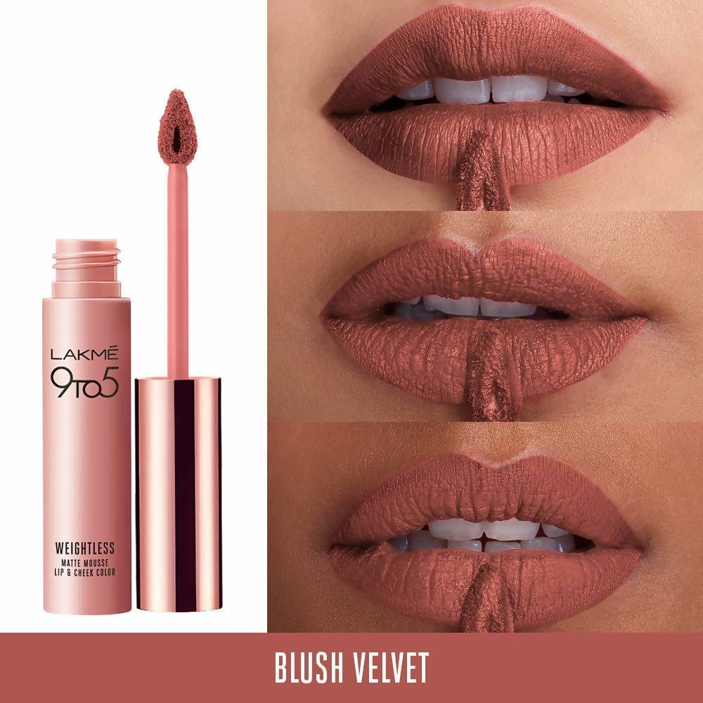 Lakme 9 to 5 Weightless Mousse Lip & Cheek Color - Blush Velvet - Distacart