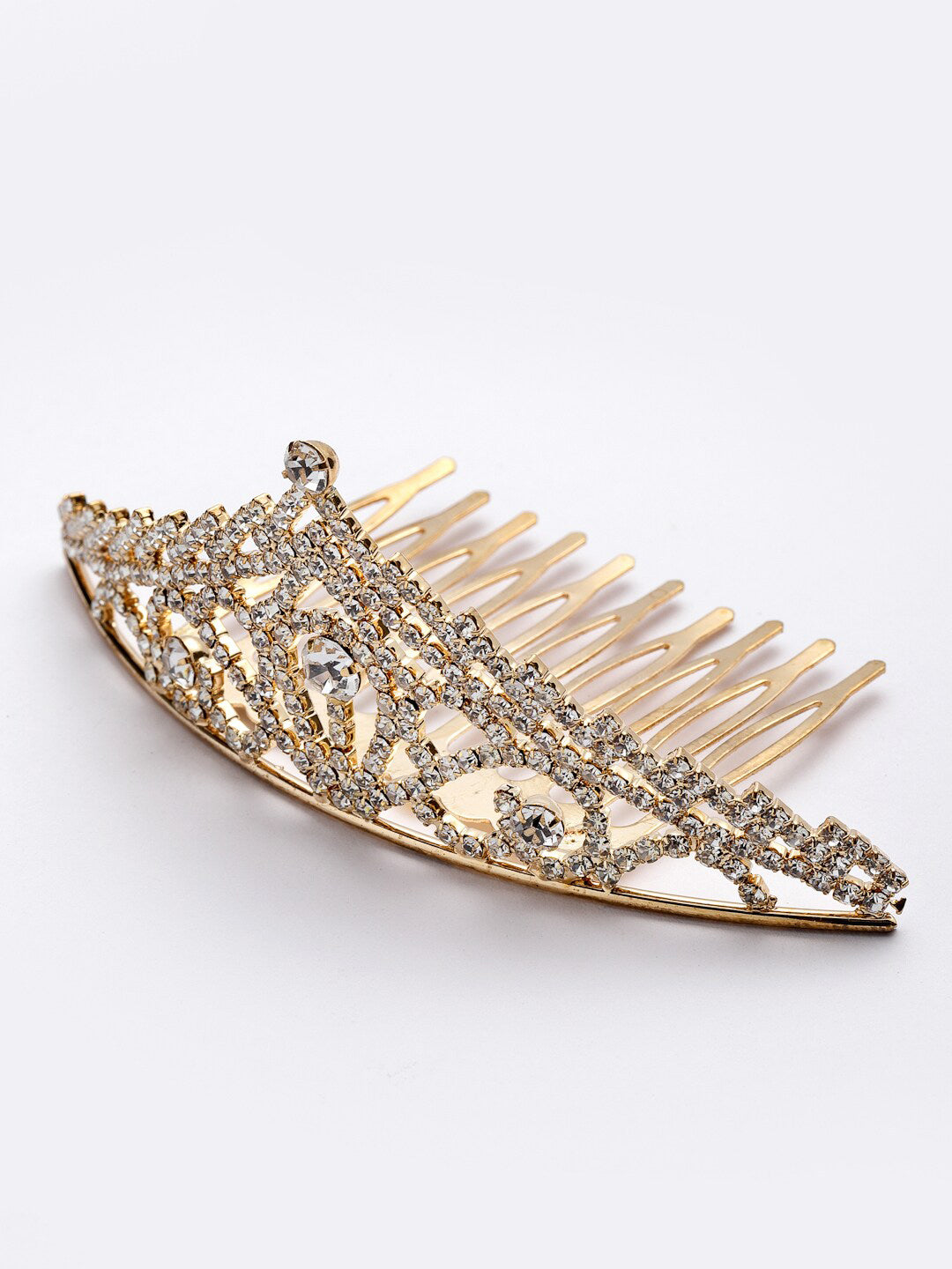 Panash Gold-Toned & White Embellished Comb Pin - Distacart
