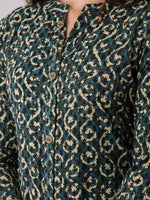 Thumbnail for Kalini Women Grey & Beige Ethnic Motifs Printed Thread Work Fusion Kurta - Distacart
