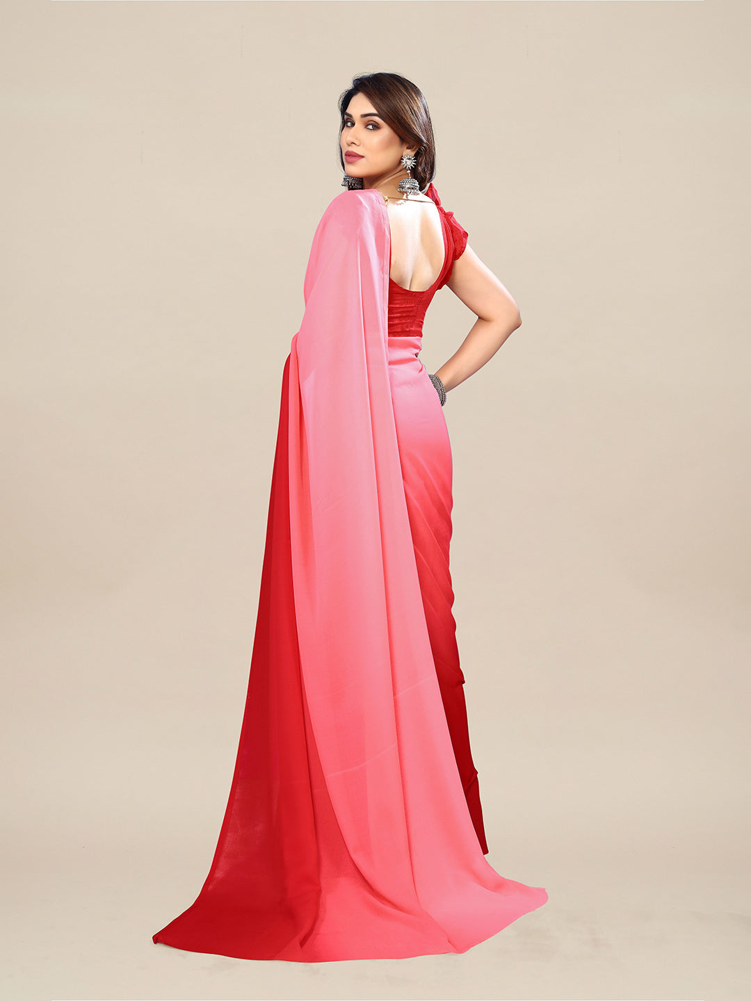 Kalini Ombre Pure Georgette Saree - Distacart