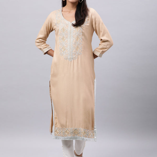 Souchii Women Ethnic Motifs Yoke Design Thread Work Kurta - Distacart