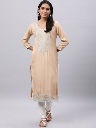 Souchii Women Ethnic Motifs Yoke Design Thread Work Kurta - Distacart