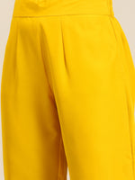 Thumbnail for Sangria Women Yellow Ethnic Motifs Printed Kurta with Trousers - Distacart