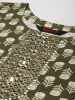 Thumbnail for Kalini Women Floral Printed Mirror Work Kurta with Trousers & Dupatta - Distacart