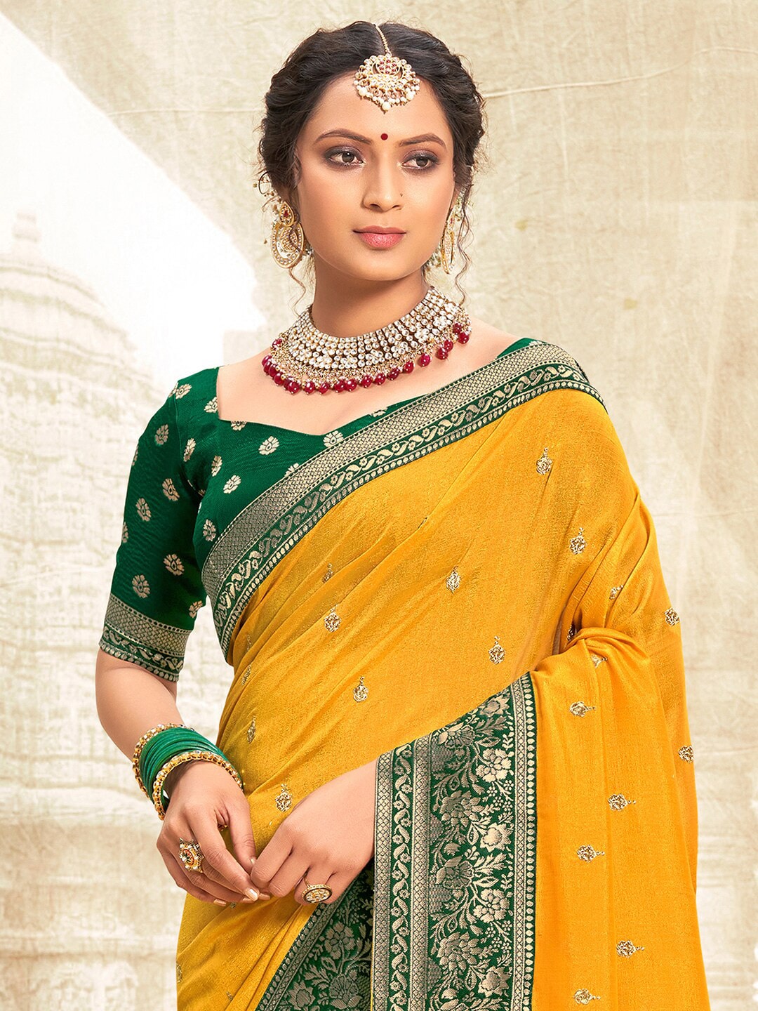 Saree Mall Woven Design Zari Silk Blend Sarees - Distacart