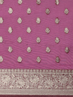 Thumbnail for Saree Mall Magenta Ethnic Motifs Zari Organza Banarasi Saree - Distacart