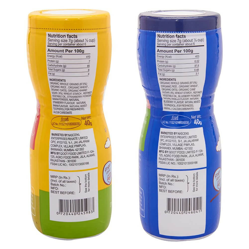 Happa Organic Multigrain Strawberry Banana & Vanilla Blueberry Melts Super Puffs Combo(8 Months+) - Distacart