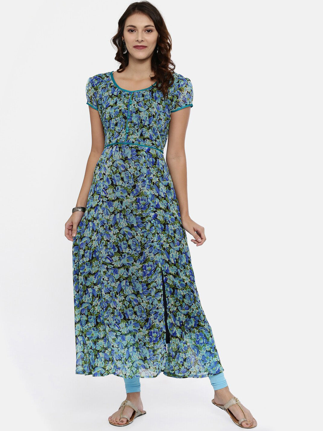 Souchii Women Printed Floral Round Neck Kurta - Distacart