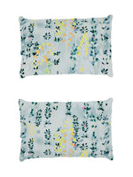 Thumbnail for Story@home Arena Grey & Blue Floral Printed 180 TC Bedsheet & Pillow Covers - Distacart