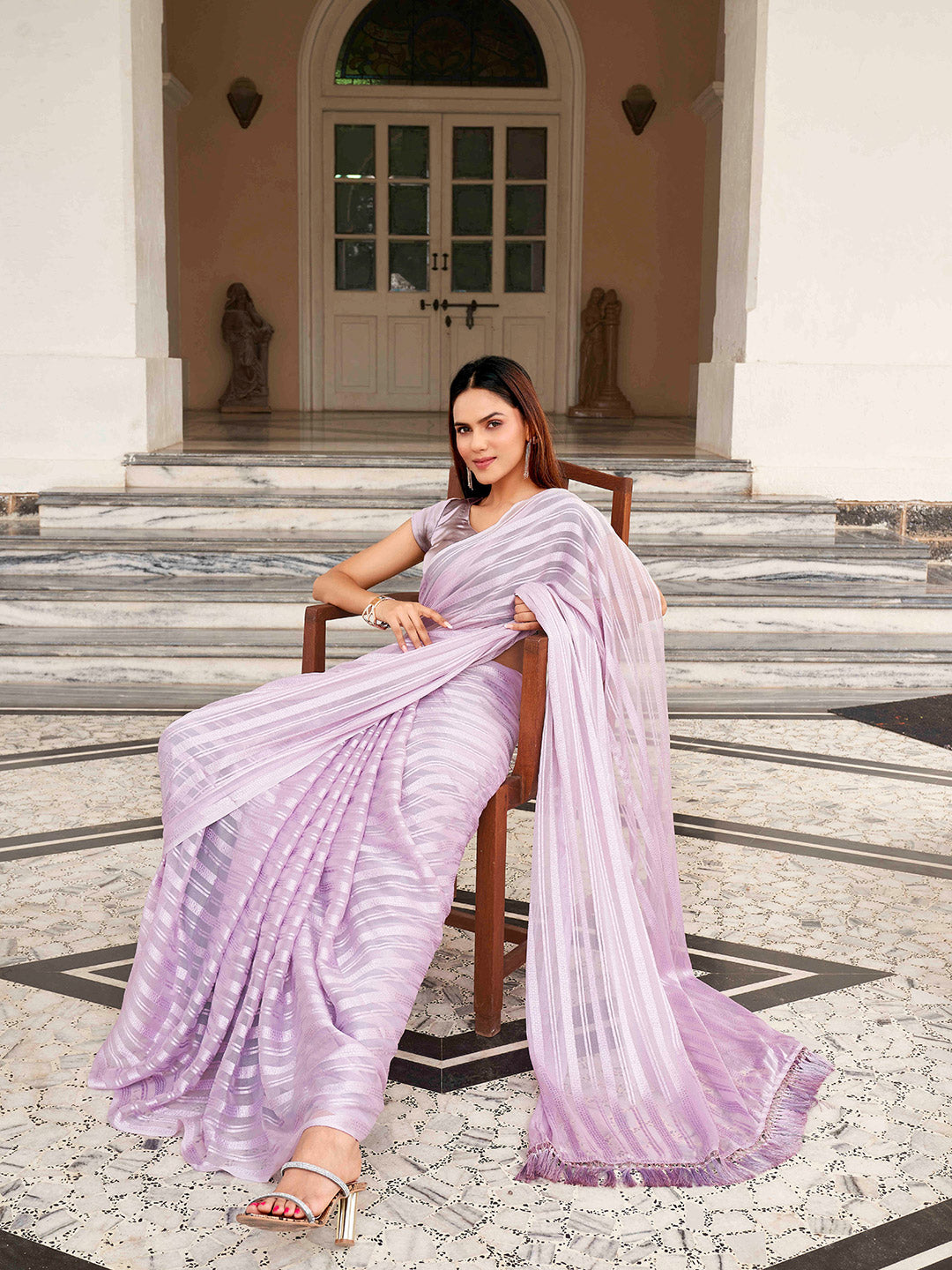 Tikhi Imli Striped Woven Design Saree - Distacart