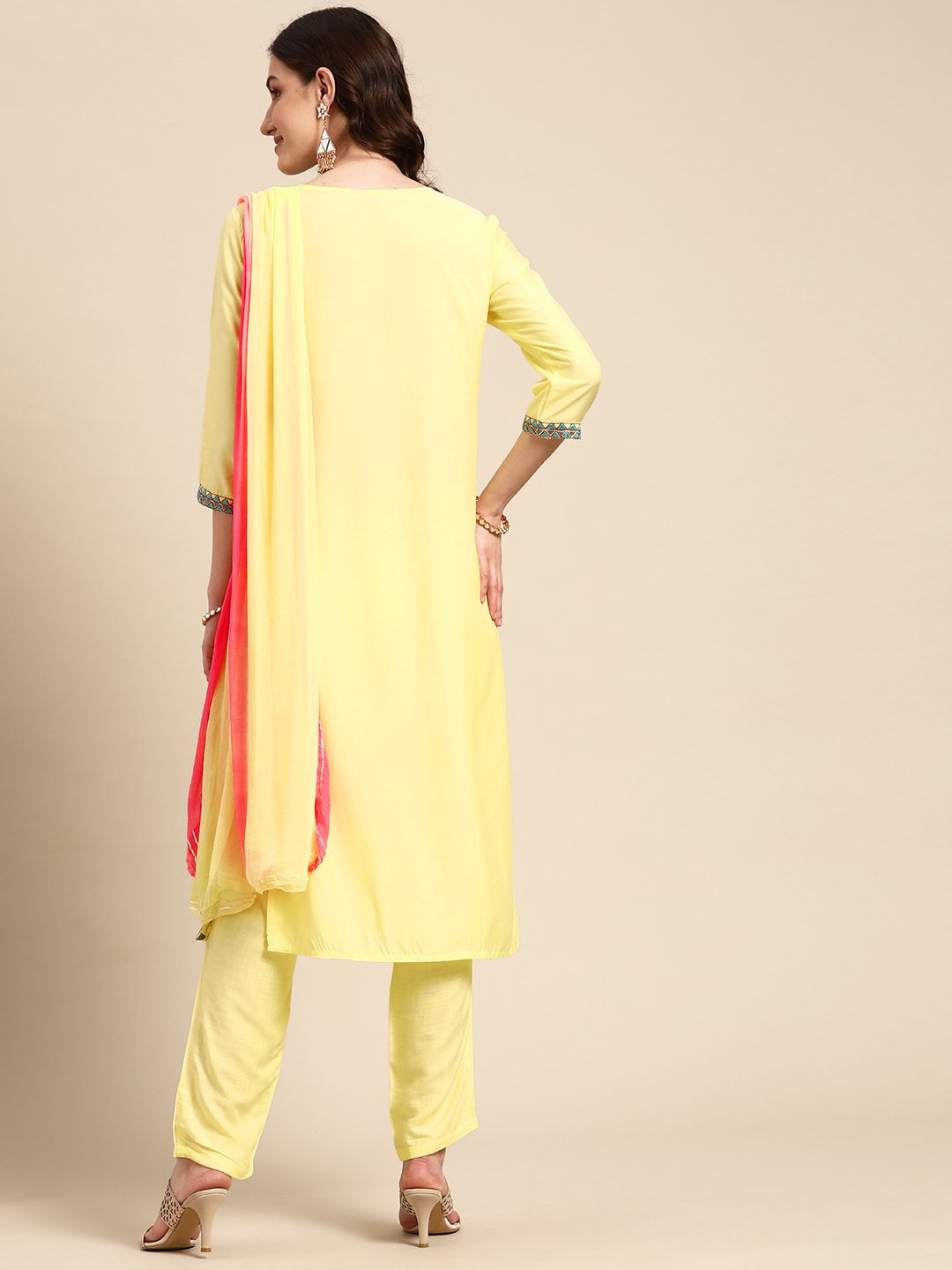 Sangria Women Ethnic Motifs Embroidered Kurta With Trousers & Dupatta - Distacart