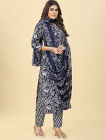 Thumbnail for Kalini Floral Printed Gotta Patti Kurta with Trousers & Dupatta - Distacart