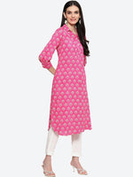 Thumbnail for Biba Ethnic Motifs Printed Shirt Collar Kurta - Distacart