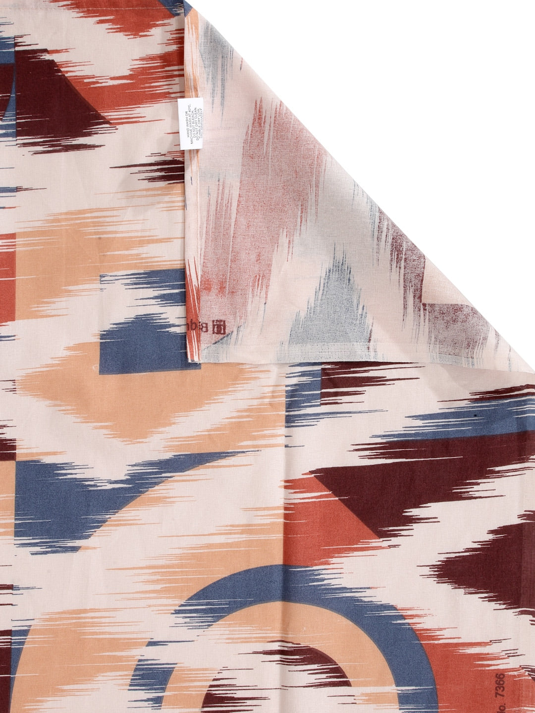 BOMBAY DYEING Marigold Brown Geometric Cotton 104 TC King Bedsheet & 2 Pillow Covers - Distacart