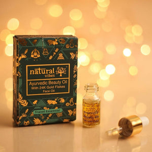 Natural Vibes Ayurvedic Gold Beauty Oil with Gold Flakes - Distacart