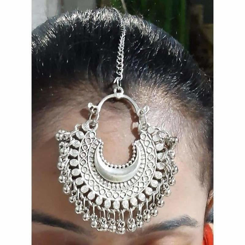 Oxidized Silver Fashion Maang Tikka