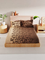 Thumbnail for BIANCA Brown Floral 200 TC King Bedsheet with 2 Pillow Covers - Distacart