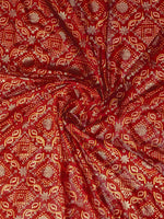 Thumbnail for Mitera Red & Gold-Toned Ethnic Motifs Printed Pure Georgette Saree - Distacart